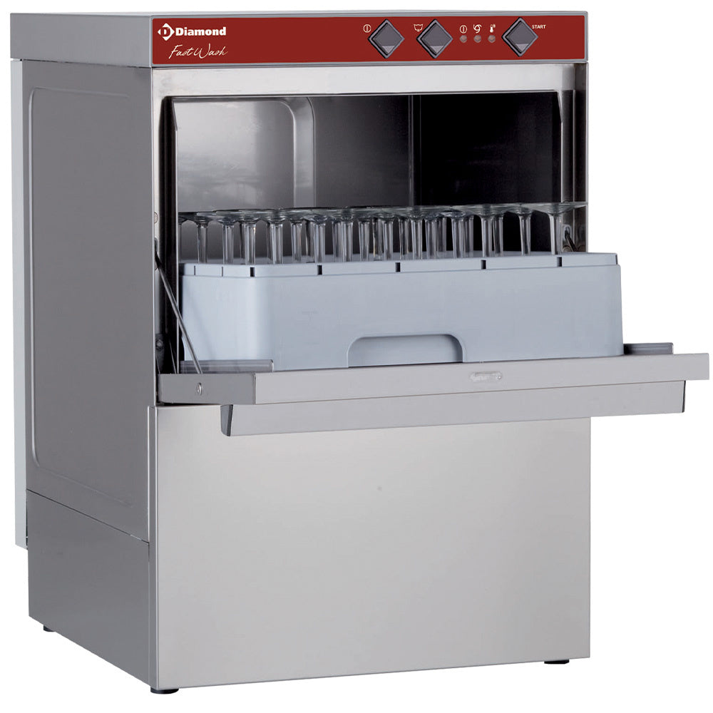 Glasdisk- och diskmaskin fyrkantig korg 450x450 mm + sköljmedel