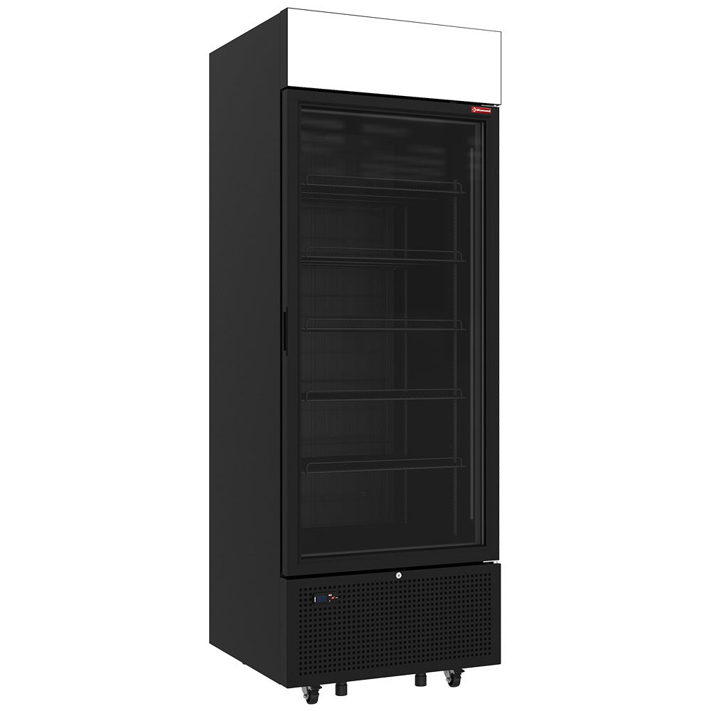 Negativ kyldisplay 646 liter - 5 fasta nivåer med ljuslåda - SVART