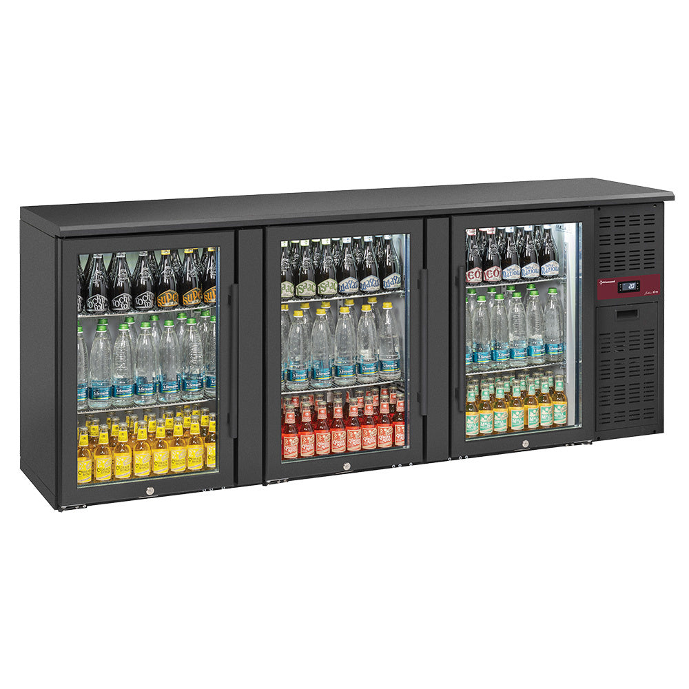 Flaskkylare 3 glasdörrar, 500 liter, justerbara fötter