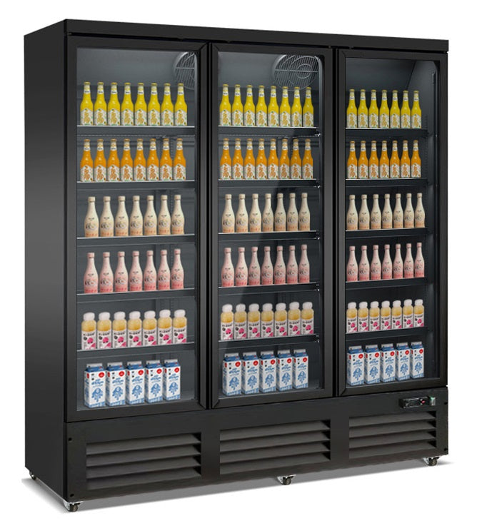 KYLSKÅP 3 GLASDÖRRAR SVART CEB-1600R BL