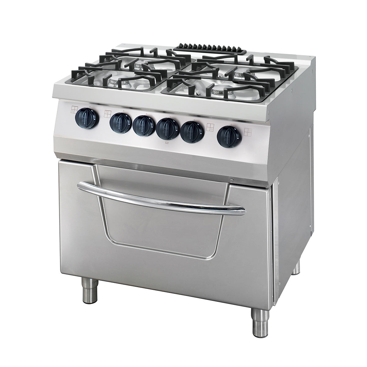 Kraftig spis - 4 brännare - Dubbel enhet - 70 cm djup - 36 kW - Gas inkl. elektrisk ugn