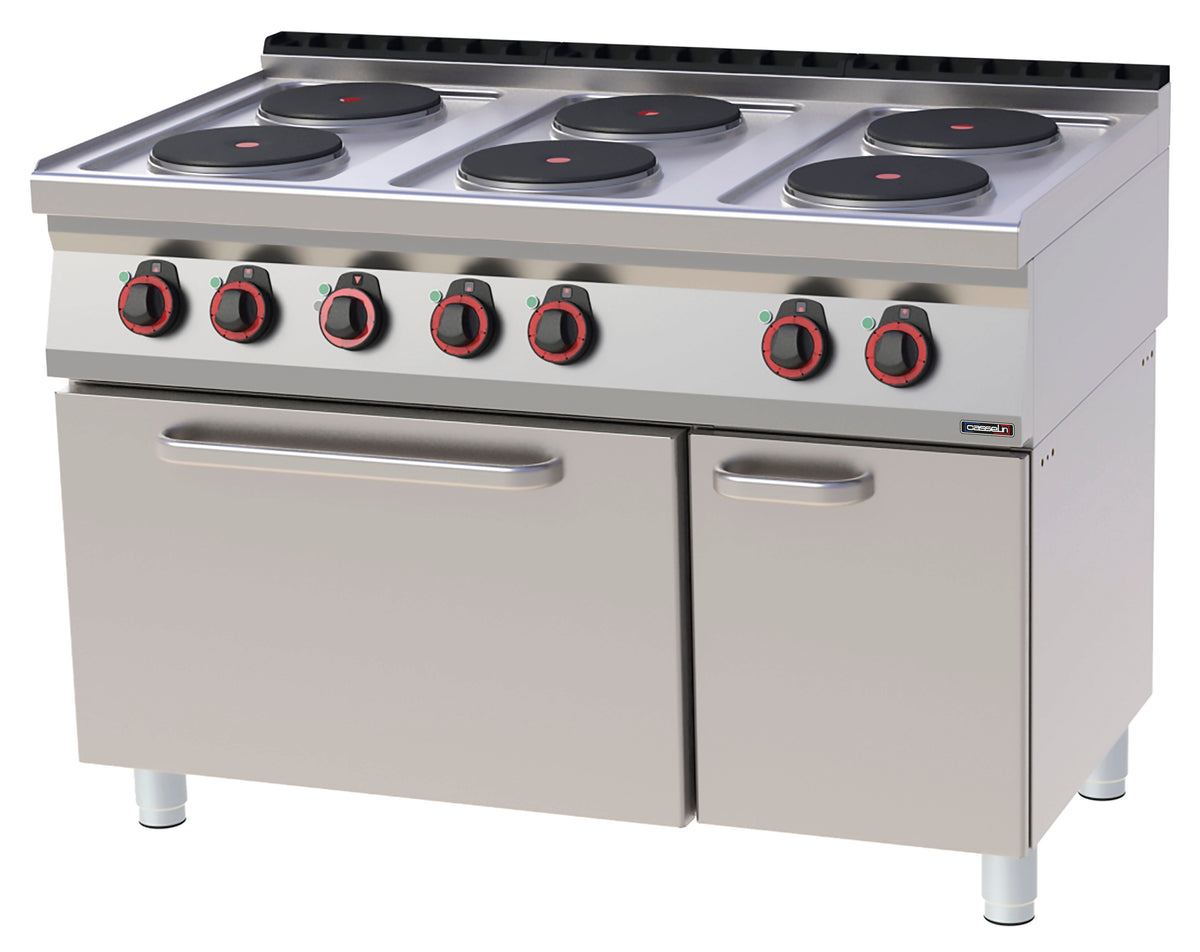 Elektrisk 6-lågig spis med ventilerad elektrisk ugn GN 1/1 120