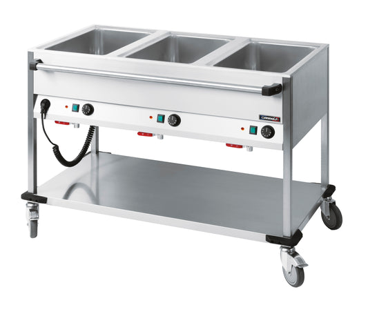 Bain-marie vagn vattenuppvärmd 3 x GN 1/1