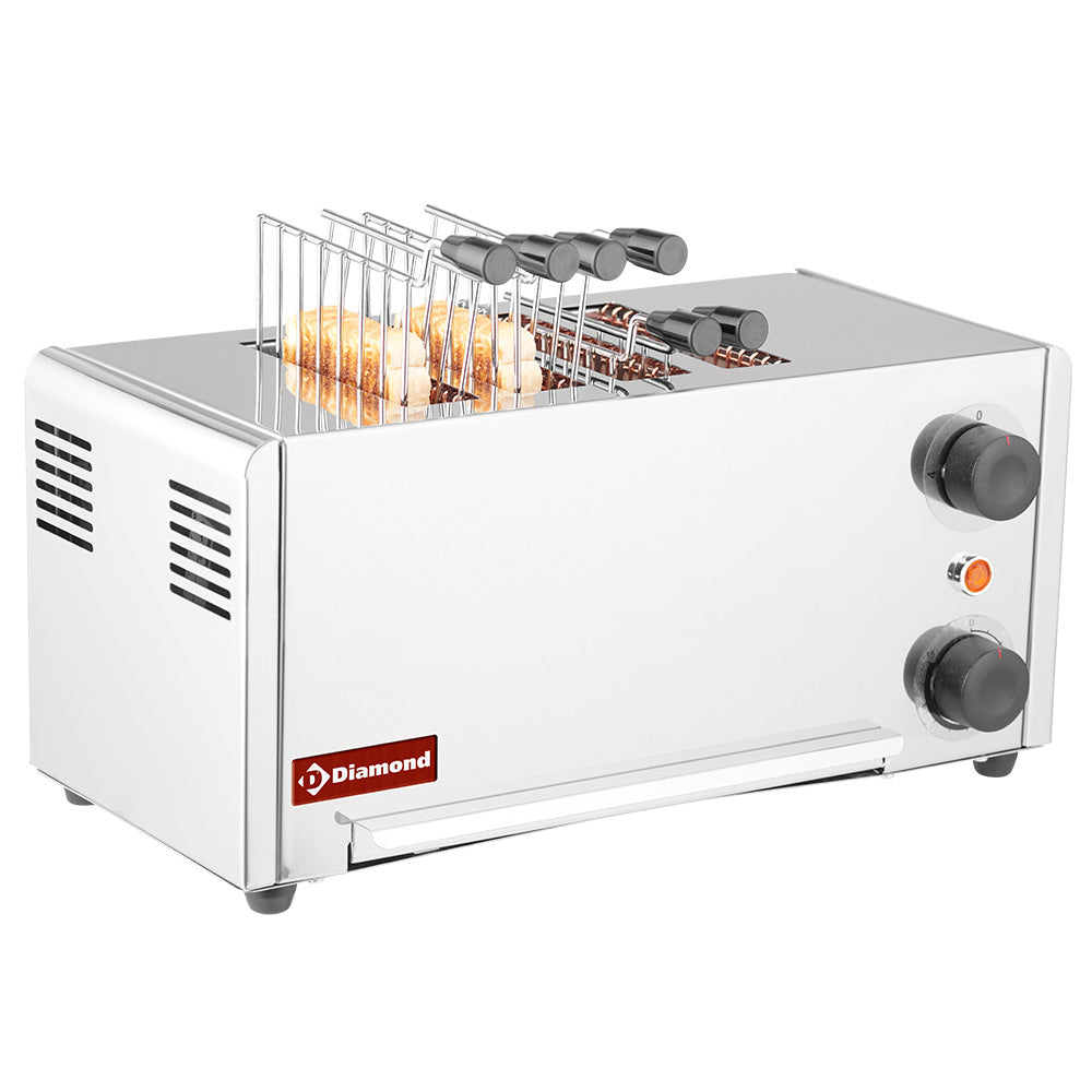 Elektrisk brödrost (croque-monsieur), 4 tång - Rostfritt stål.