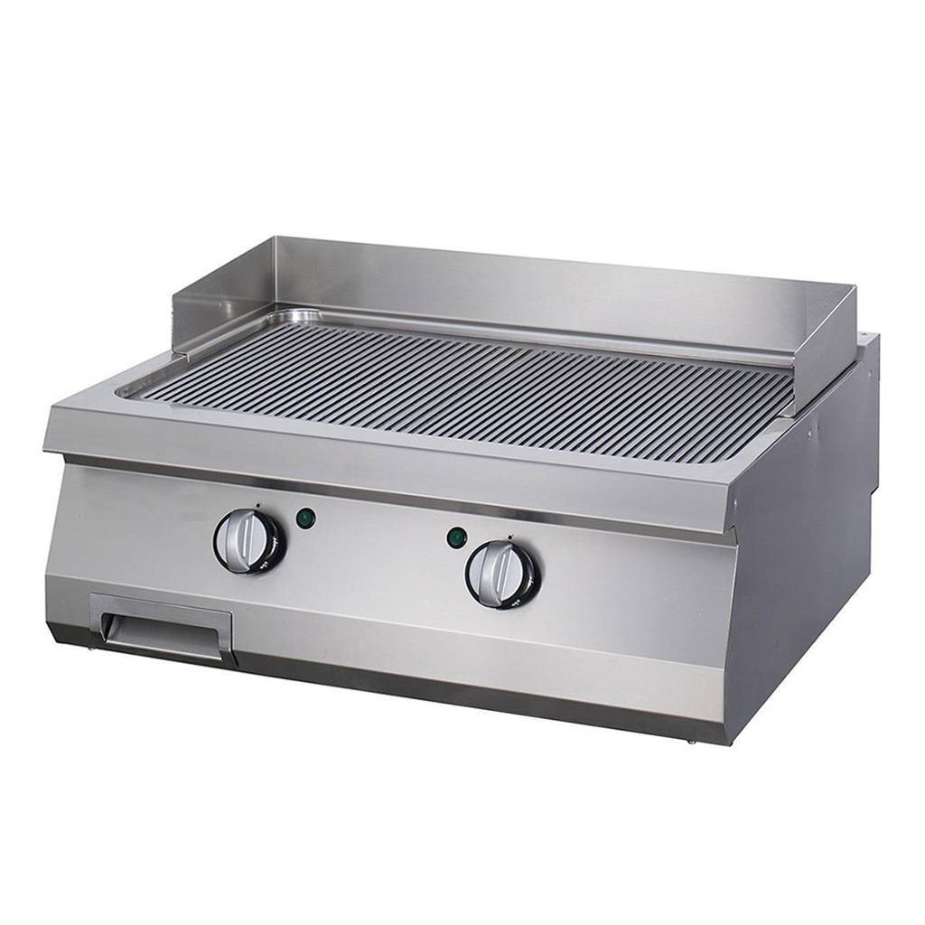 Robust grillplatta - Räfflad - Dubbel enhet - 70 cm djup - Elektrisk