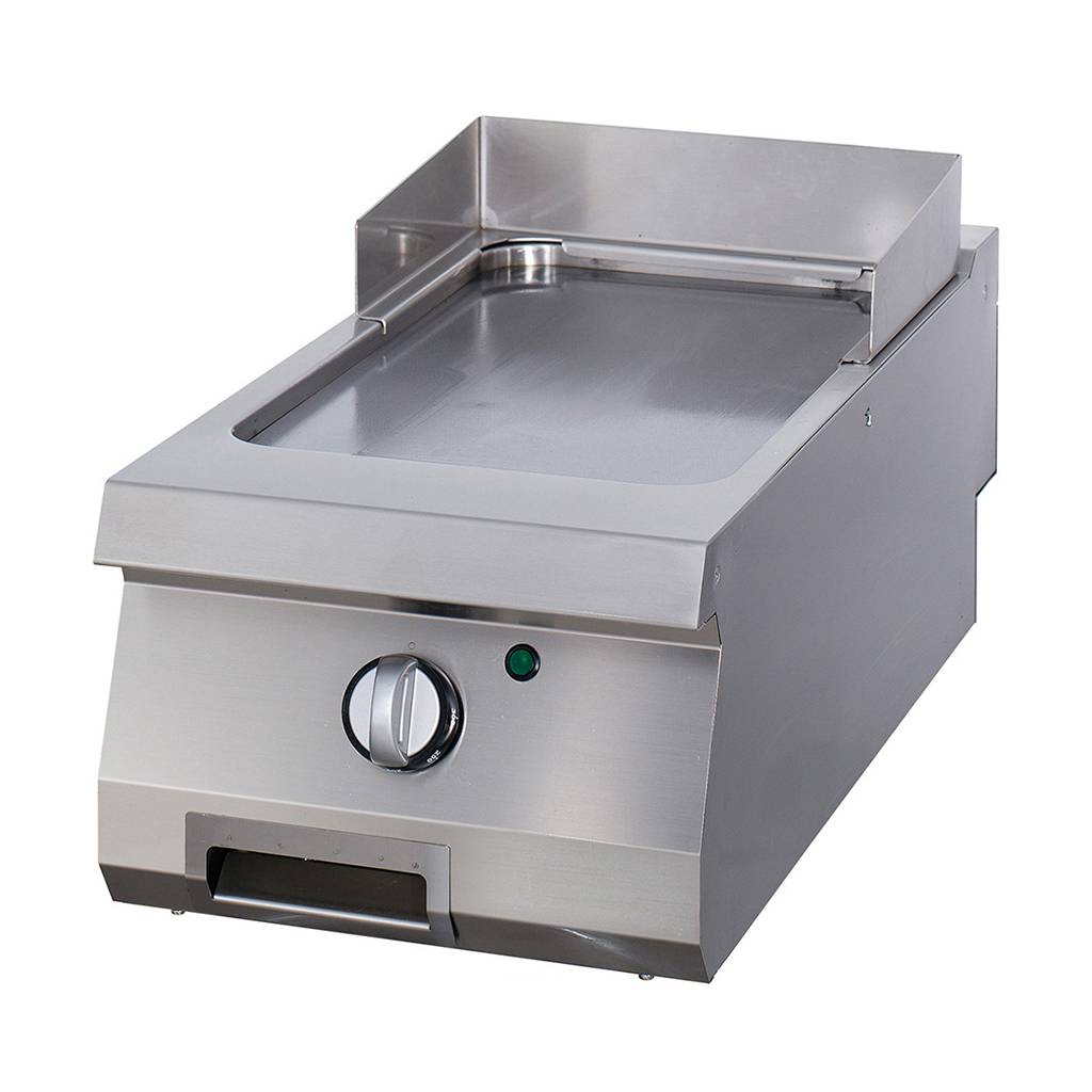 Robust grillplatta - Slät krom - Enkel enhet - 70 cm djup - Elektrisk