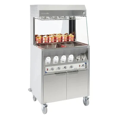Pommes frites station - 80 cm bred - Med saltbehållare
