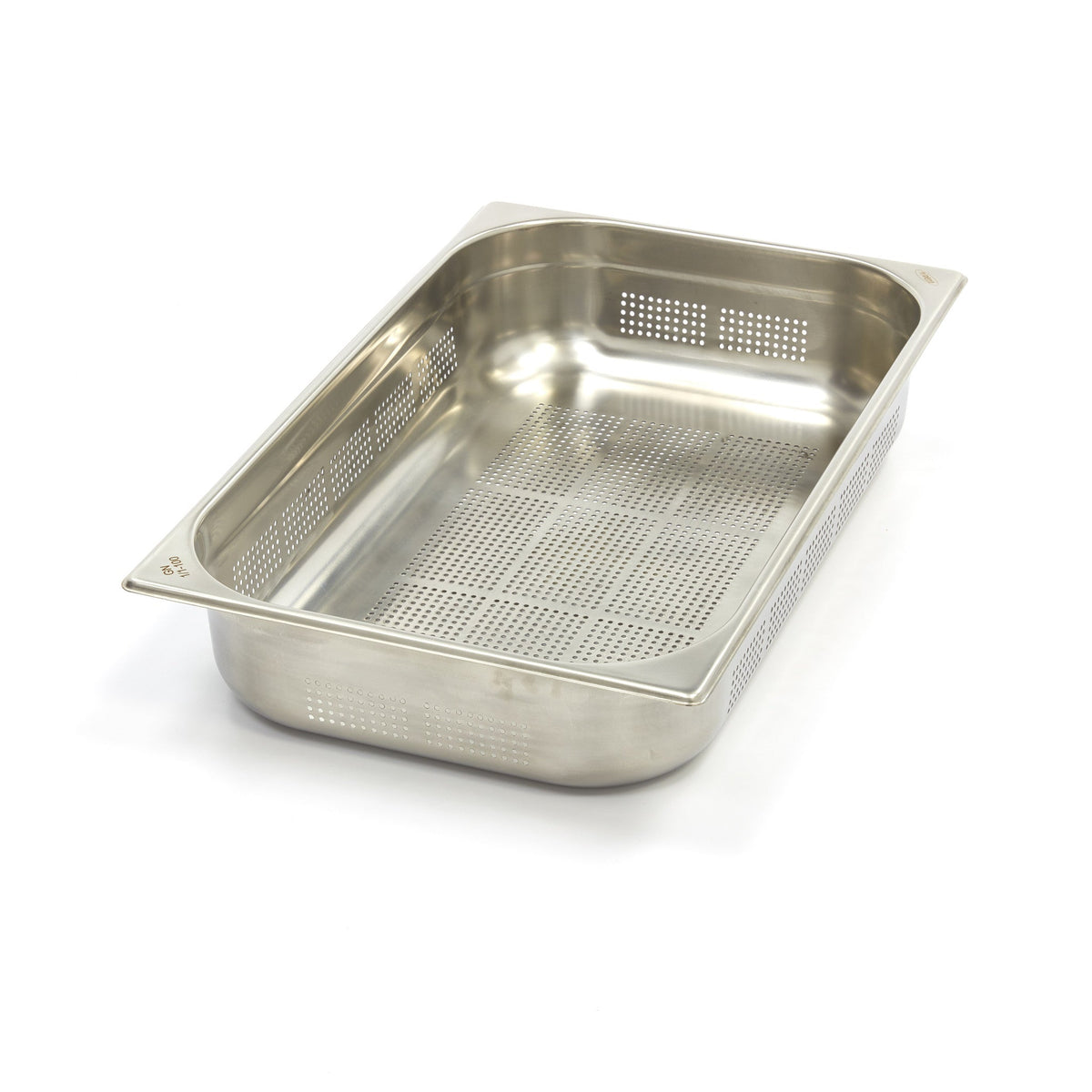 Gastronormbehållare - 3 st - 1/1 GN - 10 cm djup - Rostfritt stål - Perforerad