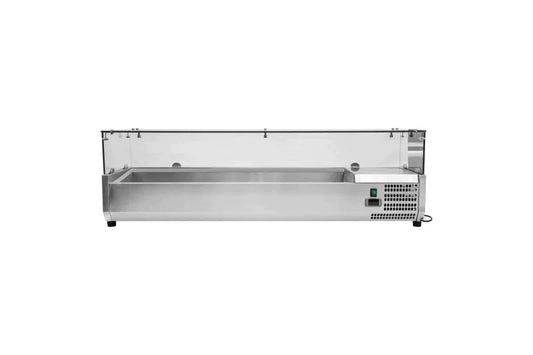 Kylränna - med glasdisk - 120,5 cm - 5 x 1/4 GN-behållare