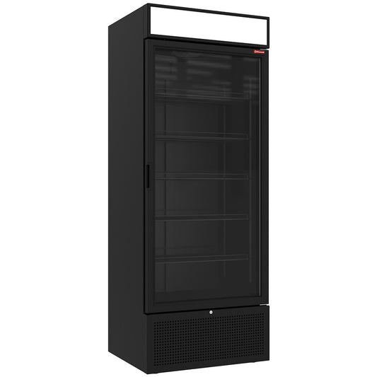 Positiv kyldisplay 715 liter SVART med ljuslåda