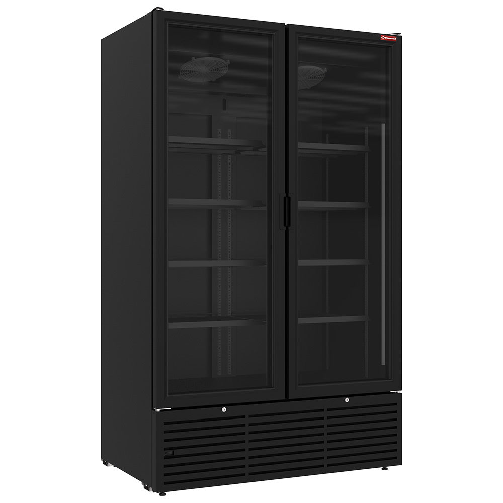 Positiv kyldisplay 1142 liter, 2 gångjärnsdörrar - SVART