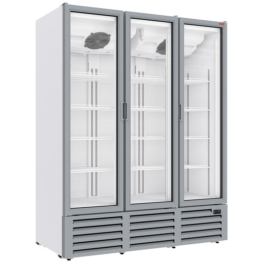 Positiv kyldisplay 1455 liter, 3 gångjärnsdörrar - VIT