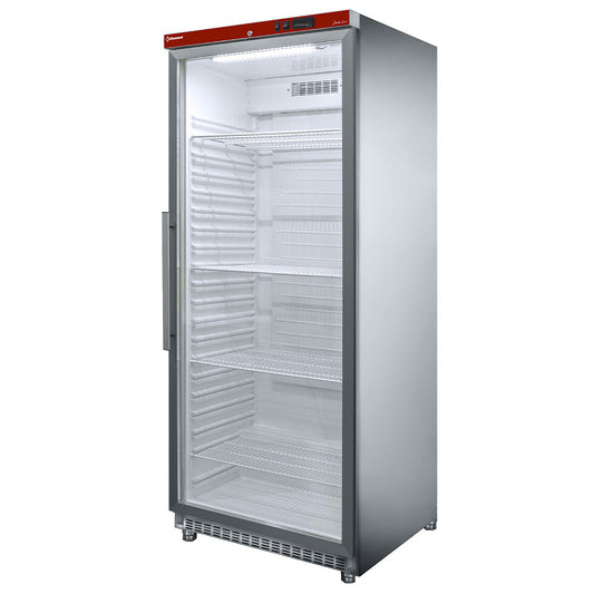 Ventilerat kylskåp GN 2/1, glasdörr, 600 liter. rostfritt stål