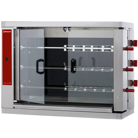 Vitrokeramisk kycklingrost, 3 spett (18 kycklingar)