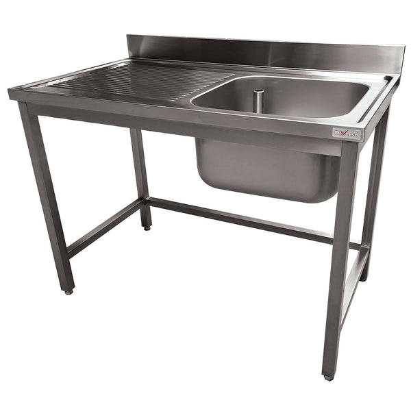 Rostfri diskho ECO 1 tank och 1 vänster avloppsyta, utan nedre hylla