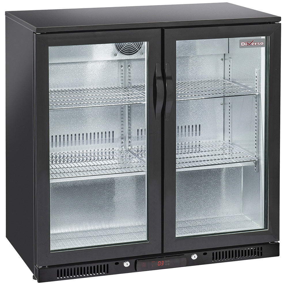 Ventilerad "back bar" flaskkylare, 2 dörrar i glas