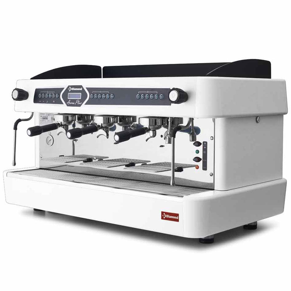 Expresso kaffemaskin 3 grupper, automatisk (med display) VIT