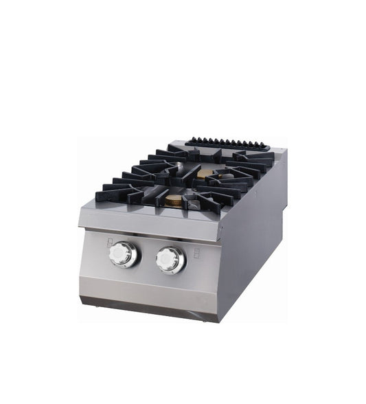 Premium spis - 2 brännare - Enkel enhet - 90 cm djup - Gas