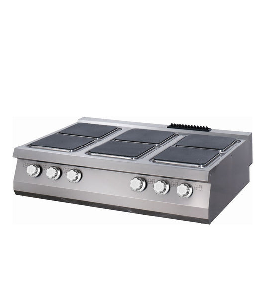 Premium spis - 6 brännare - Trippel enhet - 90 cm djup - Elektrisk