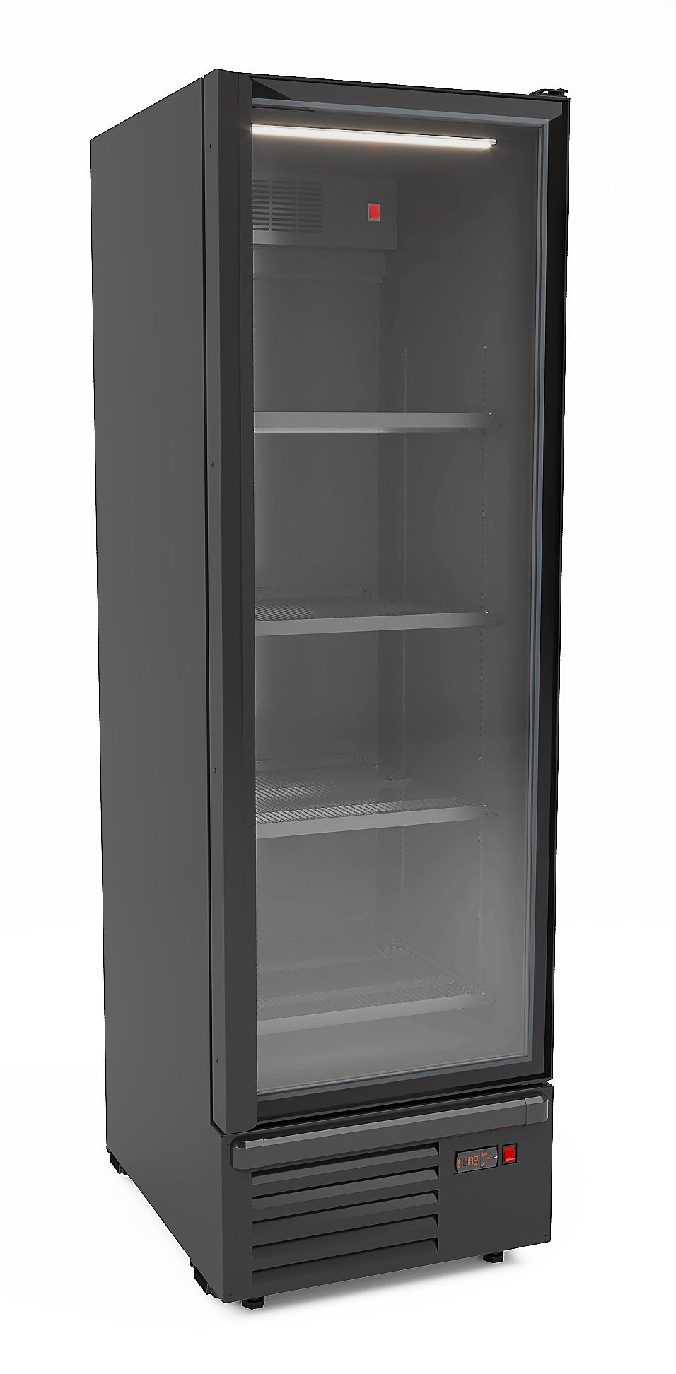 KYLSKÅP 1 GLASDÖRR SVART 550L