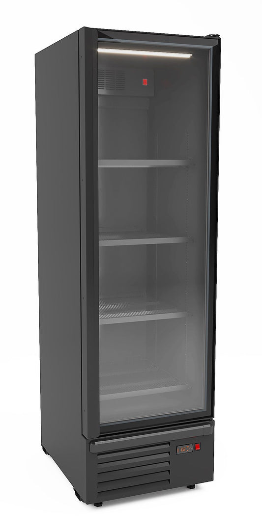 KYLSKÅP 1 GLASDÖRR SVART 550L