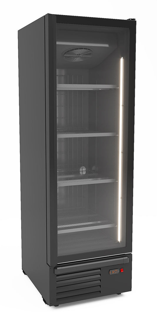 FRYS 1 GLASDÖRR SVART 500L