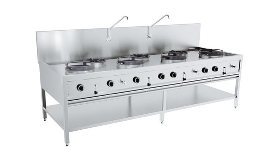 Gaswokbord 4x17kW + 3x9kW