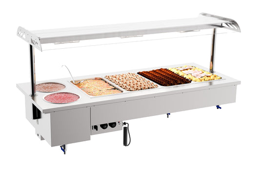 BAIN-MARIE-ENHET MED SKÅLAR FÖR INBYGGNING 4/1