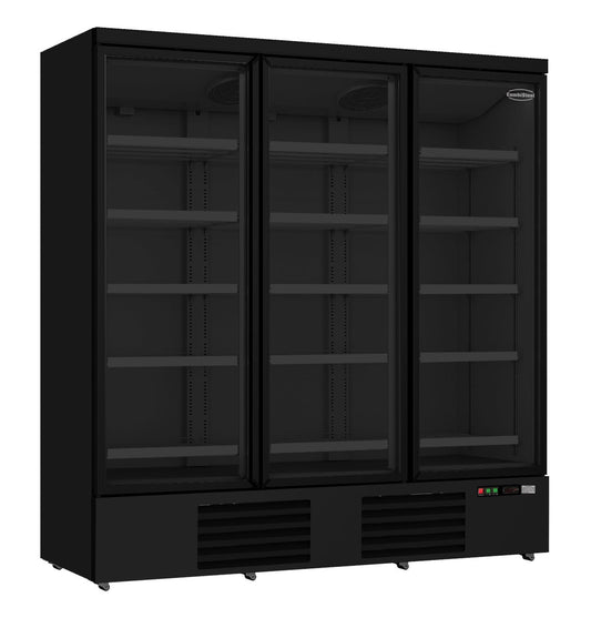 KYLSKÅP 3 GLASDÖRRAR SVART JDE-1530R BL