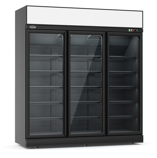 KYLSKÅP 3 GLASDÖRRAR SVART INS-1530R BL