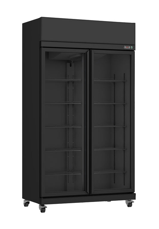 KYLSKÅP 2 GLASDÖRRAR SVART IRM-770 BL