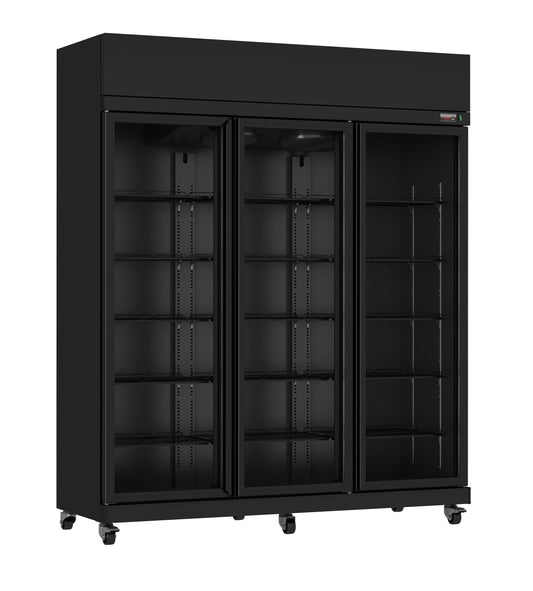 KYLSKÅP 3 GLASDÖRRAR SVART IRM-1180R BL