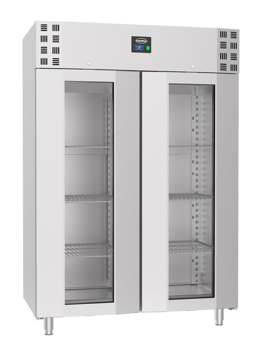 KYLSKÅP I ROSTFRÄST GLAS DÖRR MONO BLOCK 1400 L