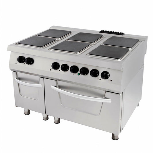 Premium spis - 6 brännare - trippelenhet - 90 cm djup - inkl. ugn - Elektrisk