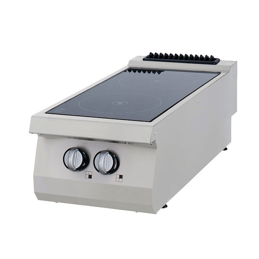 Premium infraröd spis - 2 brännare - Enkel enhet - 90 cm djup - Elektrisk
