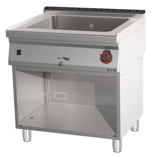 Bain-marie GN 2/1 200 mm med avloppskran med öppet skåp 80