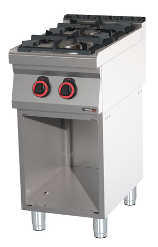 Gasspis 2 brännare med öppet skåp 40