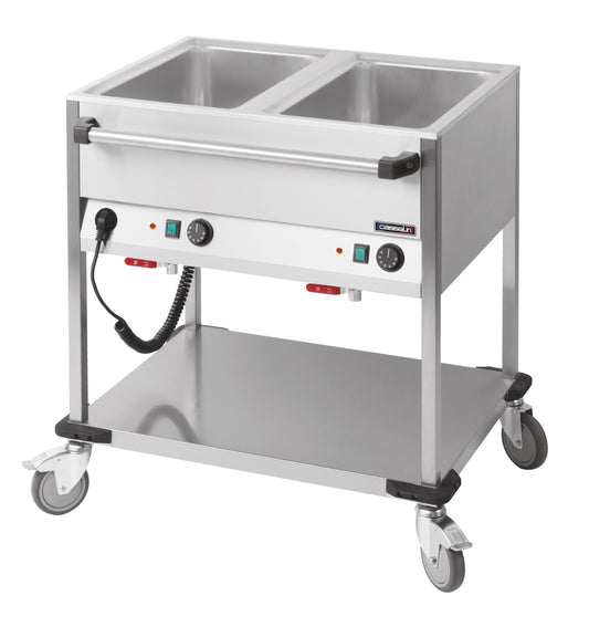 Bain-marie vagn vattenuppvärmd 2 x GN 1/1