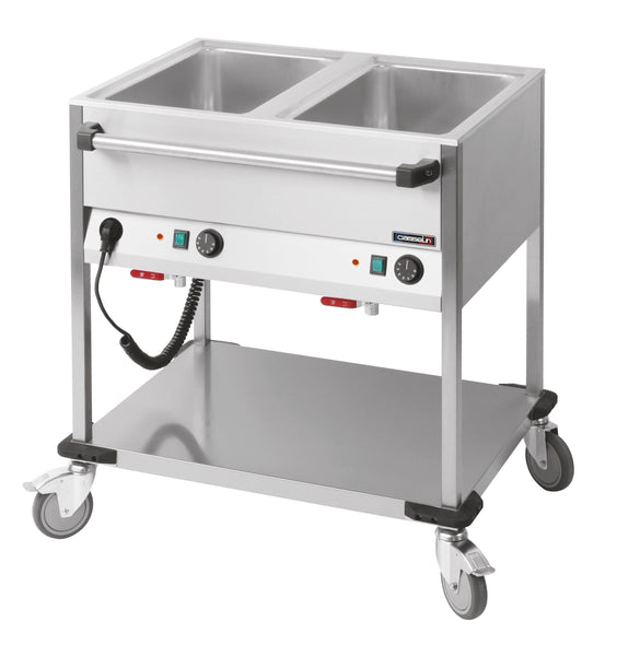Bain-marie vagn vattenuppvärmd 2 x GN 1/1