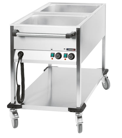 Bain-marie vagn vattenuppvärmd 2 x GN 1/1