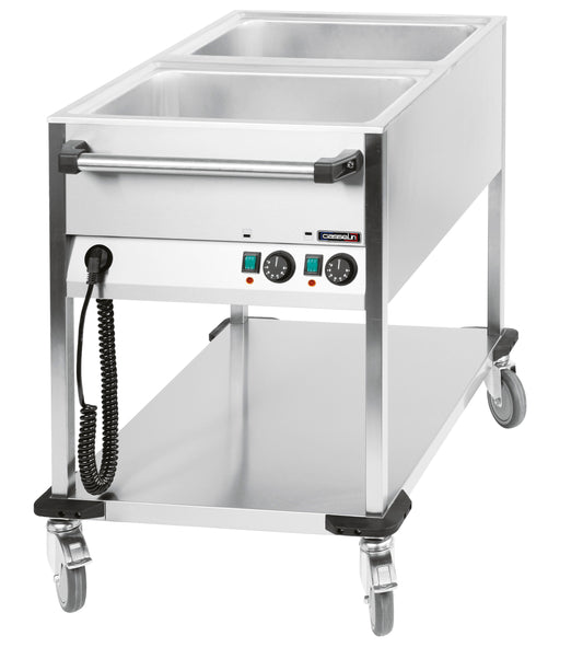 Bain-marie vagn vattenuppvärmd 2 x GN 1/1