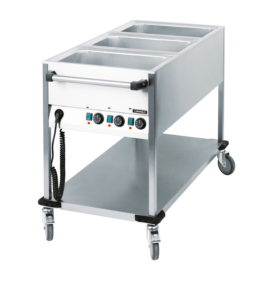 Bain-marie vagn vattenuppvärmd 3 x GN 1/1