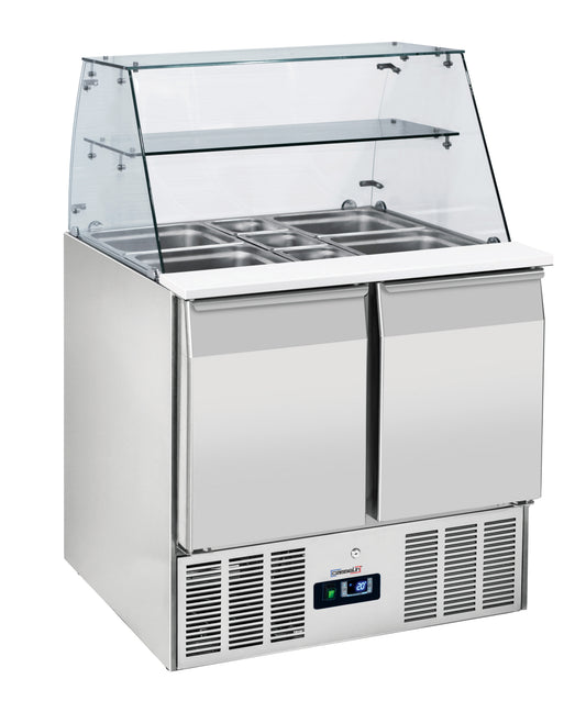 Saladette med glasdisplay 2 dörrar GN 1/1