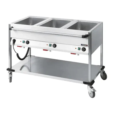 Bain-Marie - Vagn med hjul - 3 X GN 1/1