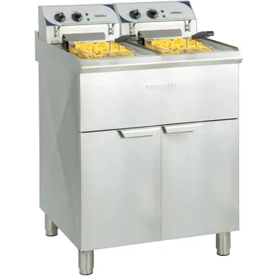Fritös - 2 x 10 liter - 2 x 9000 watt - Med underbord