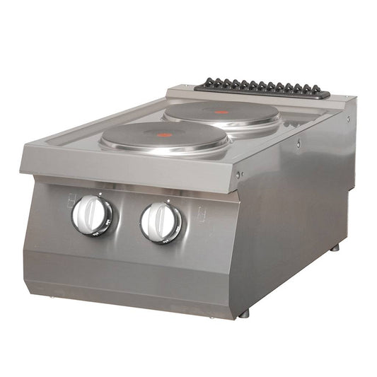 Kraftig spis - 2 brännare - Enkel enhet - 70 cm djup - Elektrisk
