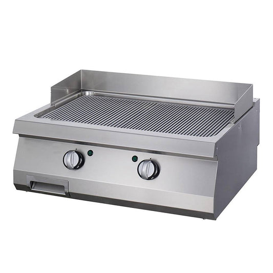 Robust grillplatta - Räfflad - Dubbel enhet - 70 cm djup - Elektrisk