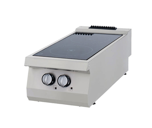 Kraftfull infraröd spis - 2 brännare - Dubbel enhet - 70 cm djup - Elektrisk