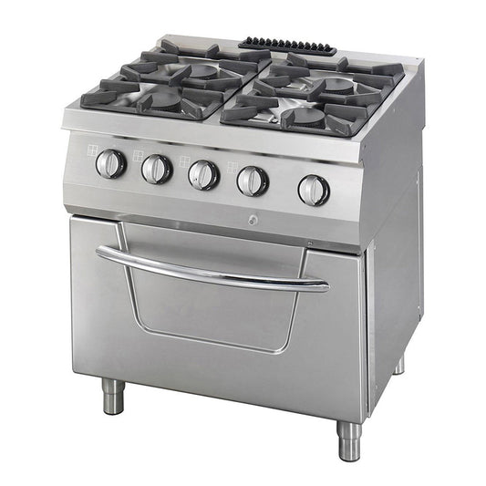 Kraftig spis - 4 brännare - Dubbel enhet - 70 cm djup - 37 kW - Gas inkl. ugn