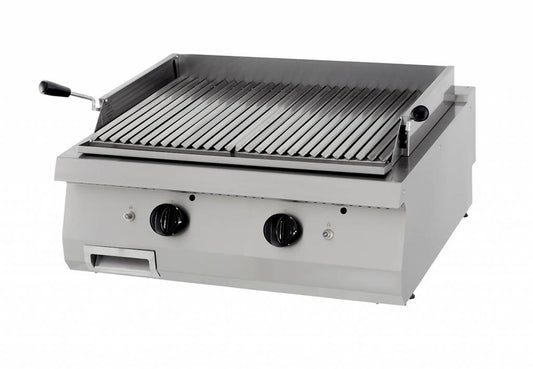 Kraftig lavastengrill - Dubbel enhet - 70 cm djup - Gas